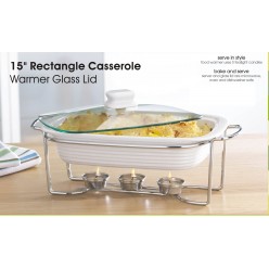 Rectangle Casserole with Warmer Glass Lid